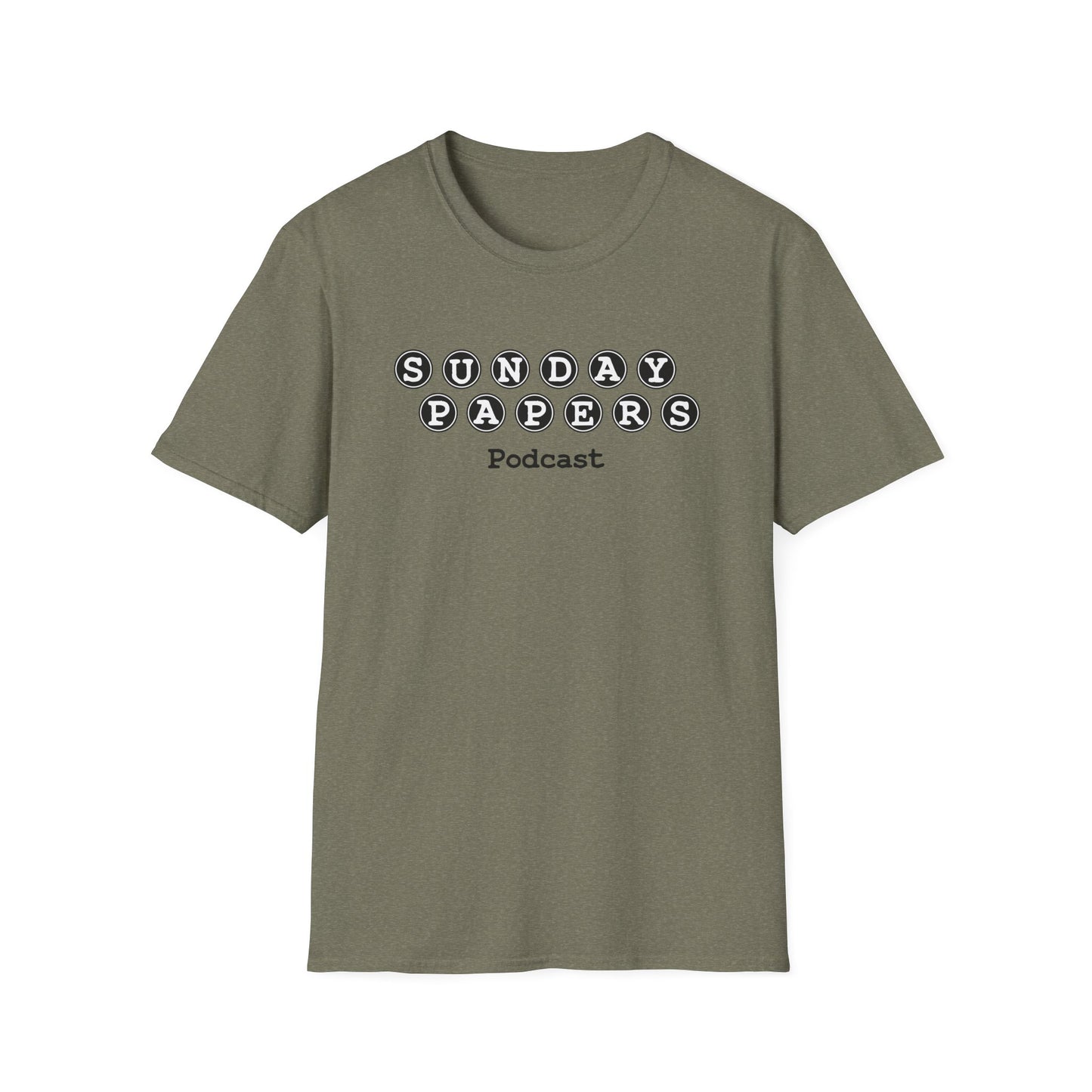 Sunday Papers Podcast Typewriter Keys T-Shirt