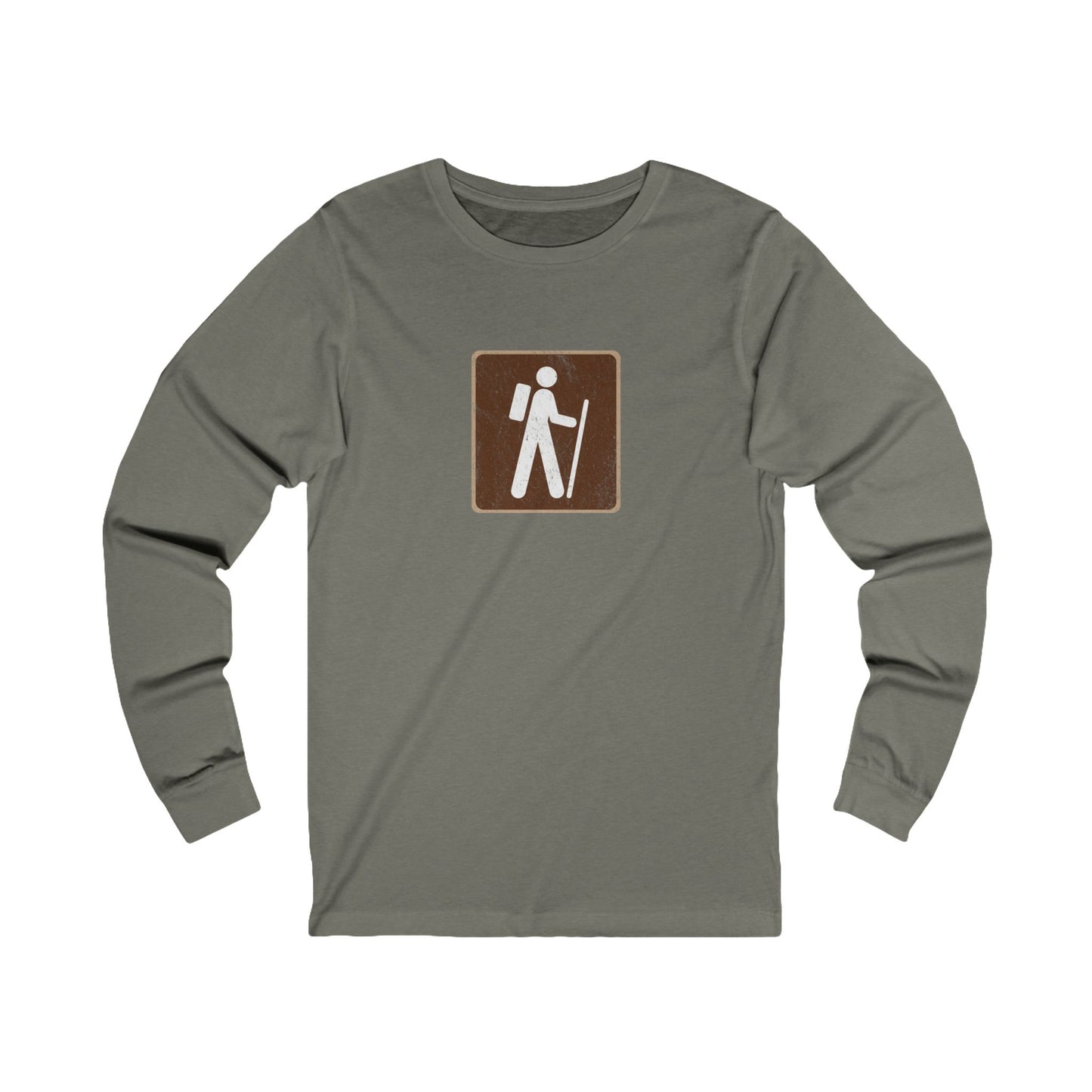 Hiking Sign Vintage Long Sleeve T Shirt