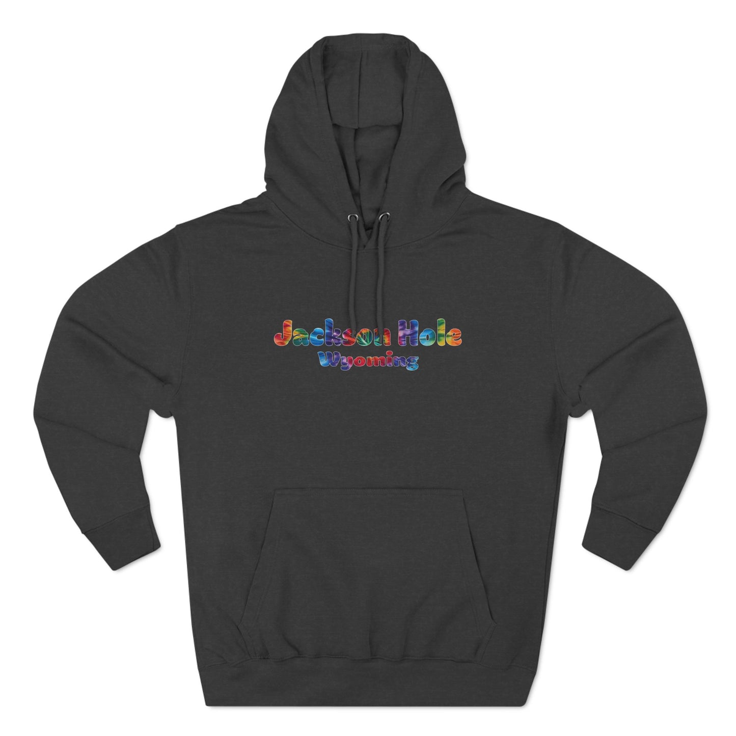 Jackson Hole Wyoming Tye Dye Font Fleece Hoodie