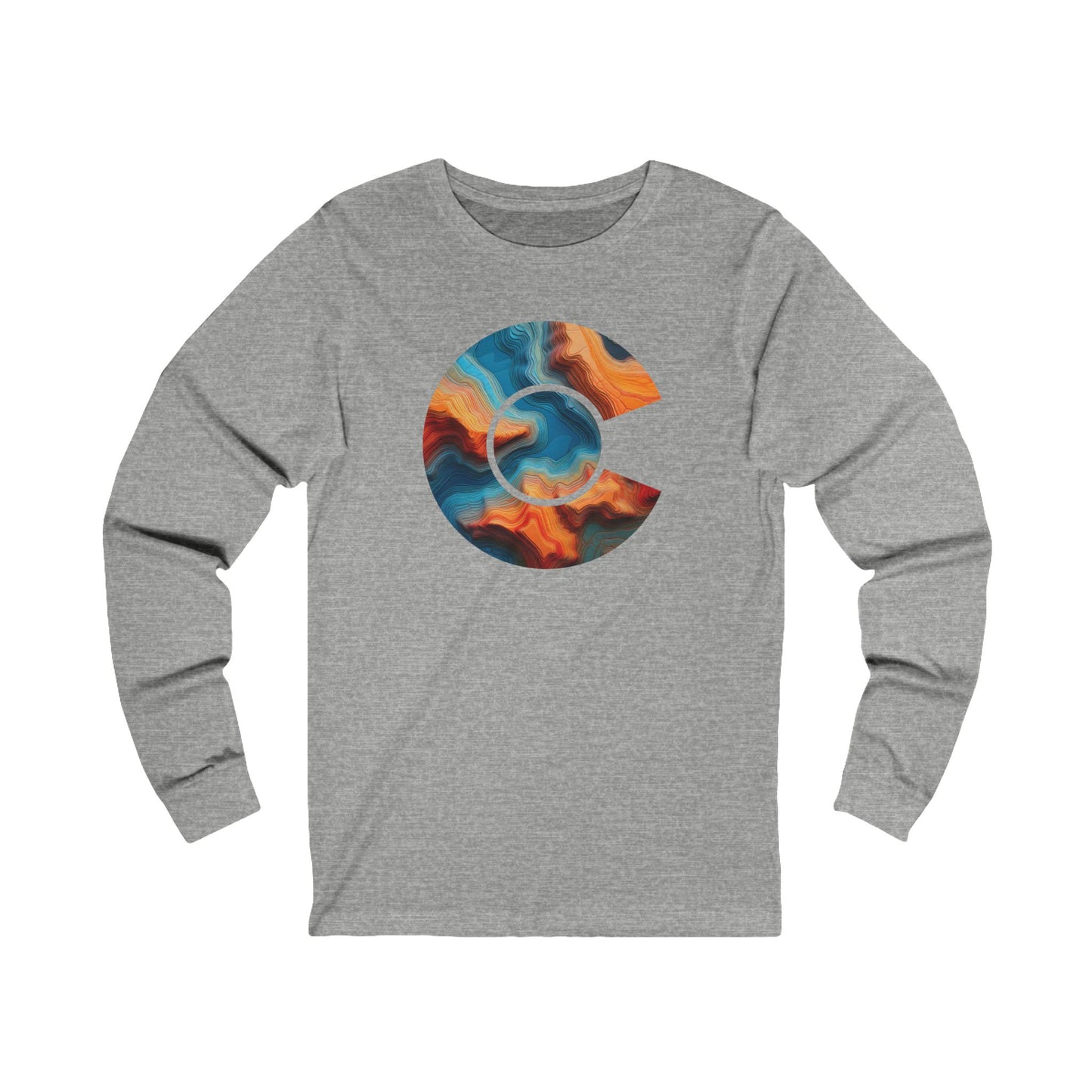 Colorado River Topo Map Long Sleeve T Shirt