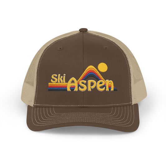 Ski Aspen Retro Snapback Trucker Hat