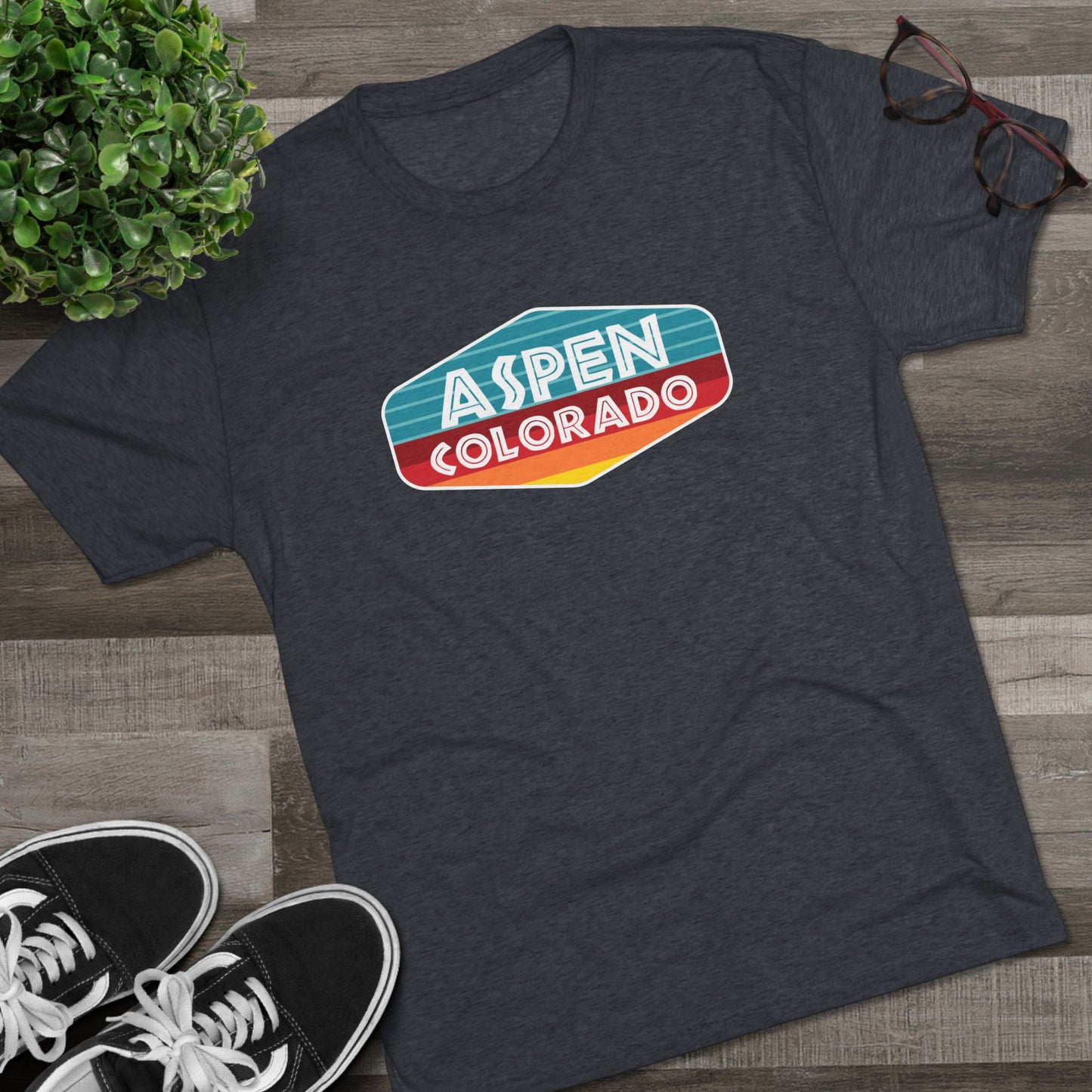 Aspen Sunset Patch Unisex Tri-Blend Crew Tee