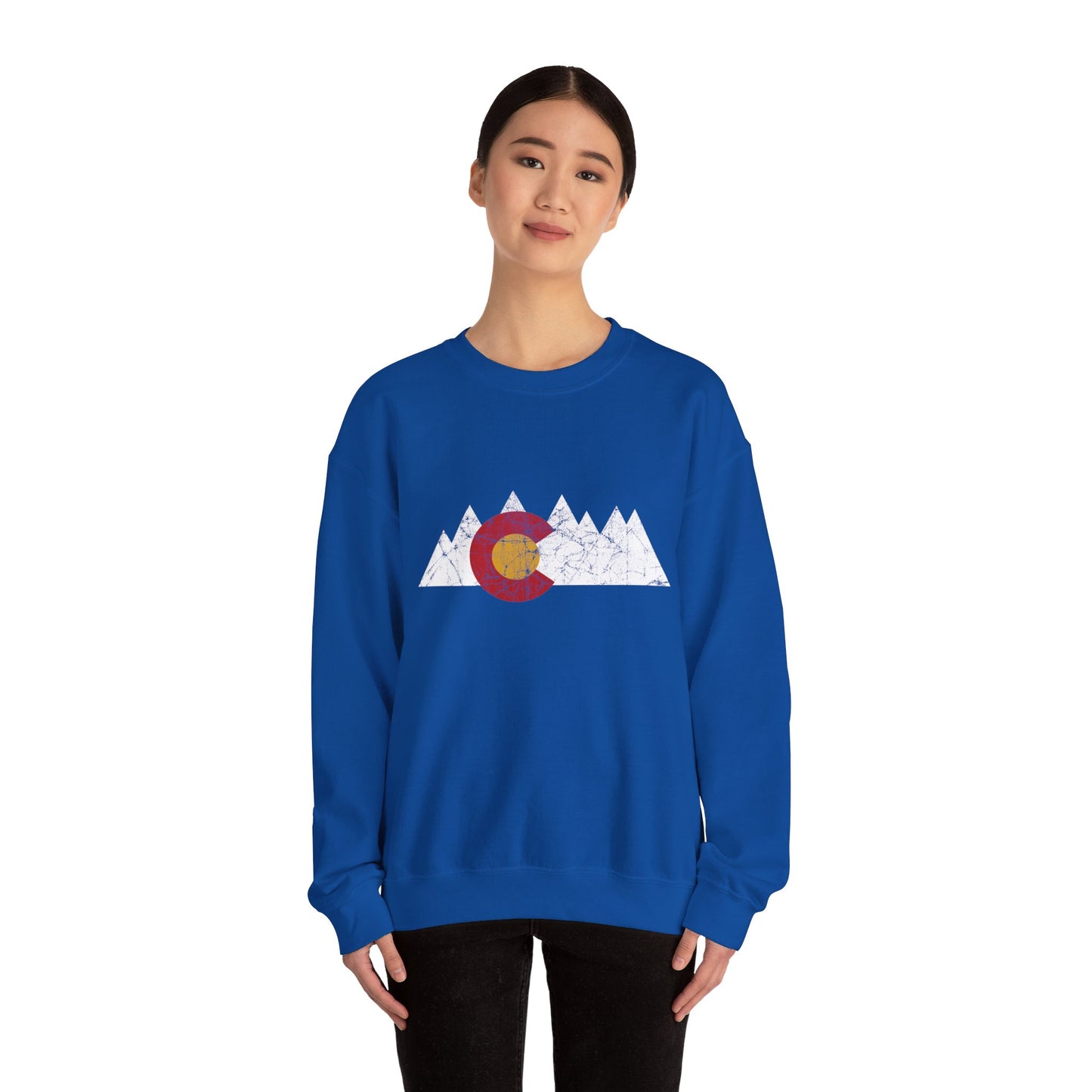 Colorado Flag Peaks Unisex Heavy Blend™ Crewneck Sweatshirt