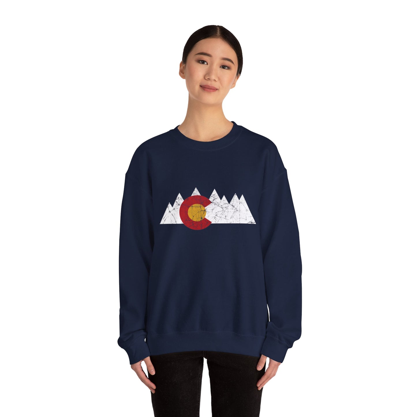 Colorado Flag Peaks Unisex Heavy Blend™ Crewneck Sweatshirt