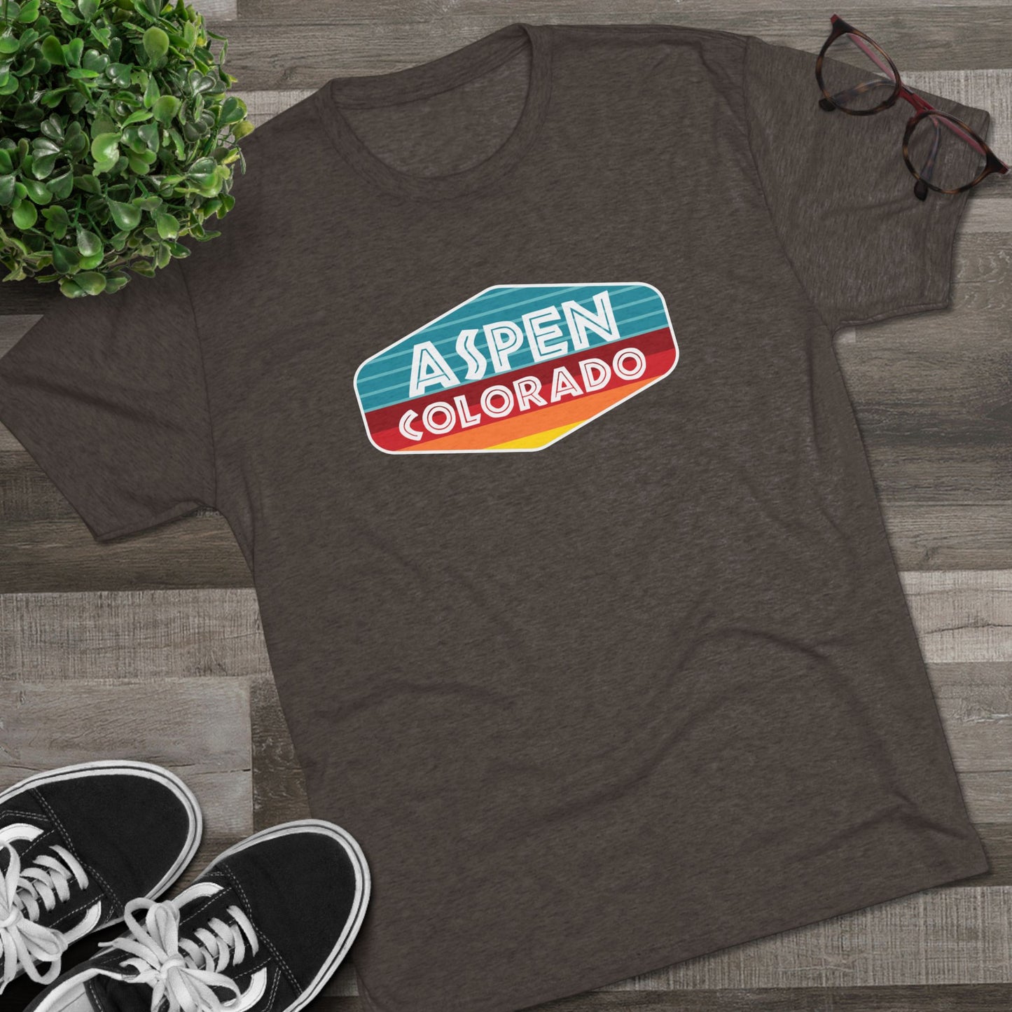 Aspen Sunset Patch Unisex Tri-Blend Crew Tee