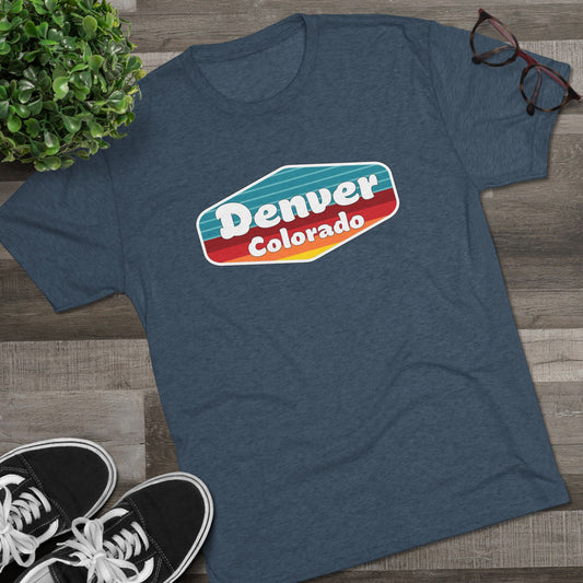 Denver Sunset Patch Unisex Tri-Blend Crew Tee