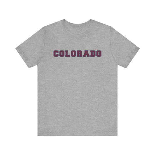 Colorado Burgundy and Blue Unisex Jersey Short Sleeve Tee