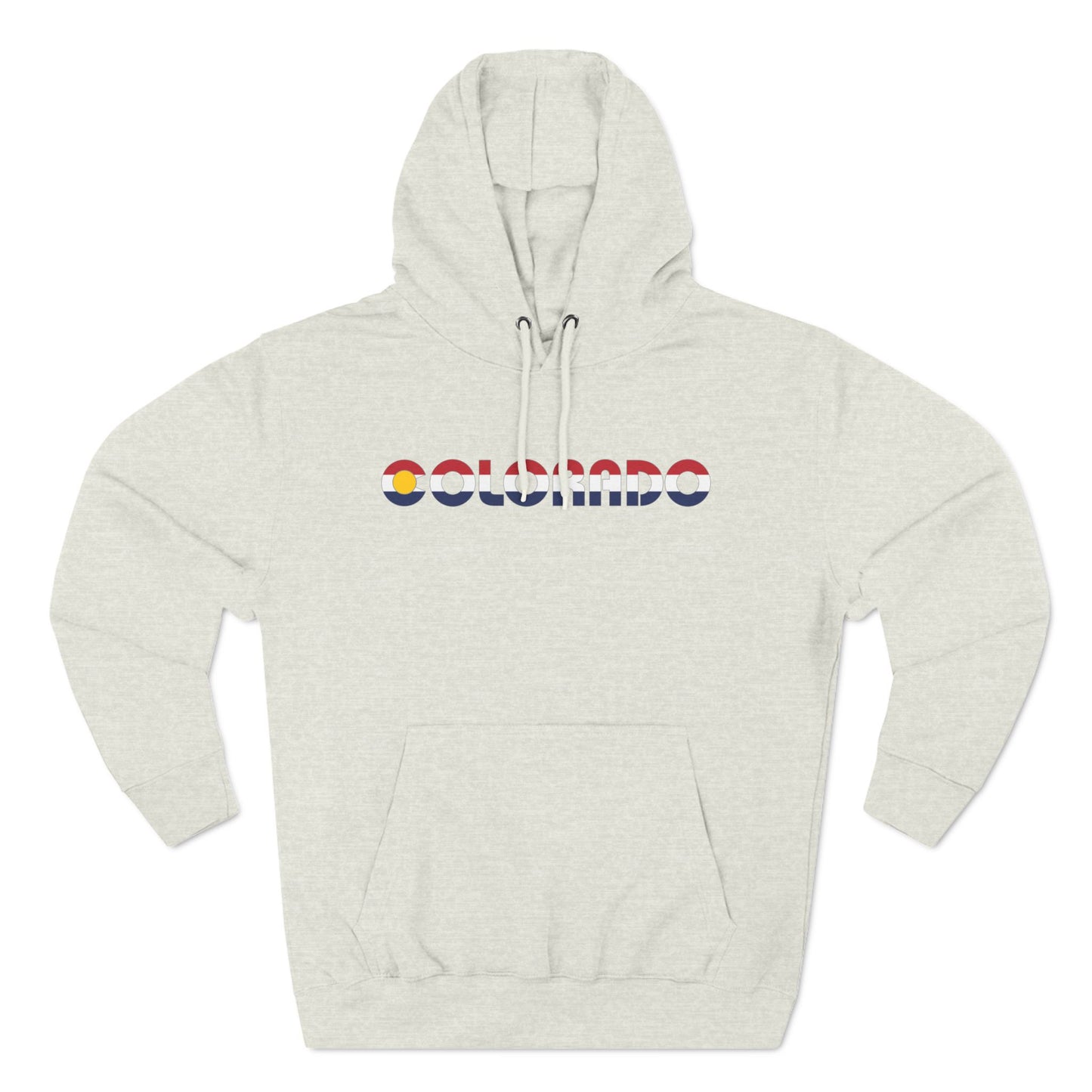 Colorado Ombre Red White and Blue Three-Panel Fleece Hoodie