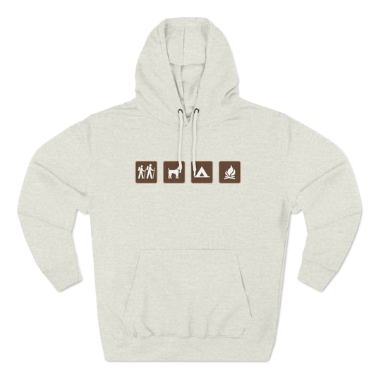 Camp Signs Hiking Fleece Hoodie