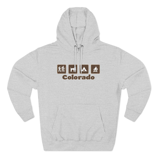 Camp Signs Colorado Hiking Fleece Hoodie