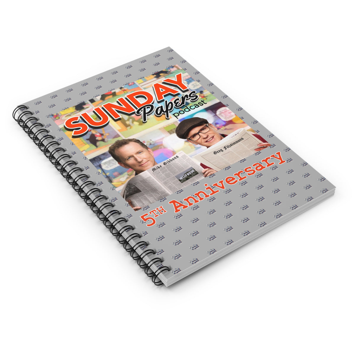 Sunday Notebook Sunday Papers Podcast 5th Anniversary Spiral Notebook – theflagspot.com