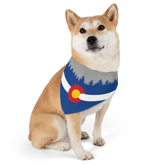 Colorado Flag W/Trees Pet Bandana Collar