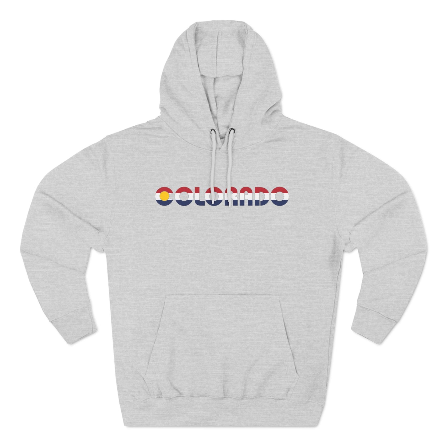 Colorado Ombre Red White and Blue Three-Panel Fleece Hoodie