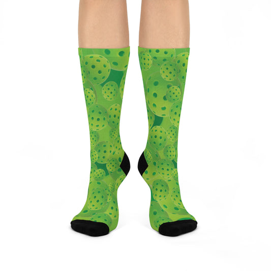 Pickleball Collage Cushioned Crew Socks