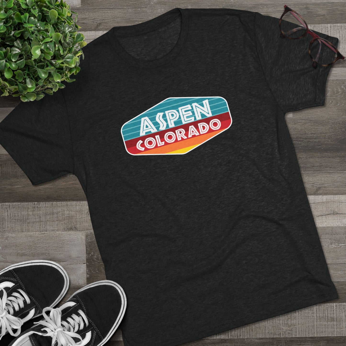 Aspen Sunset Patch Unisex Tri-Blend Crew Tee