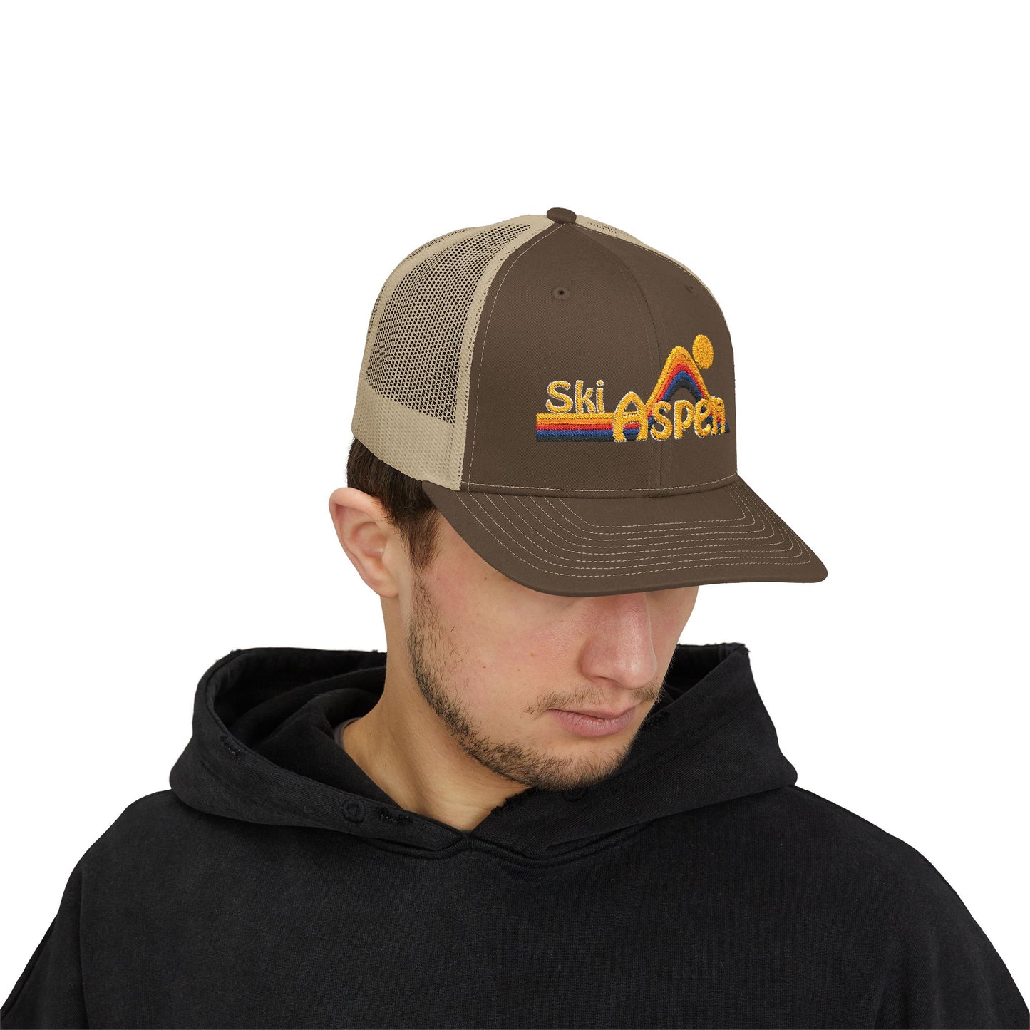 Ski Aspen Retro Snapback Trucker Hat