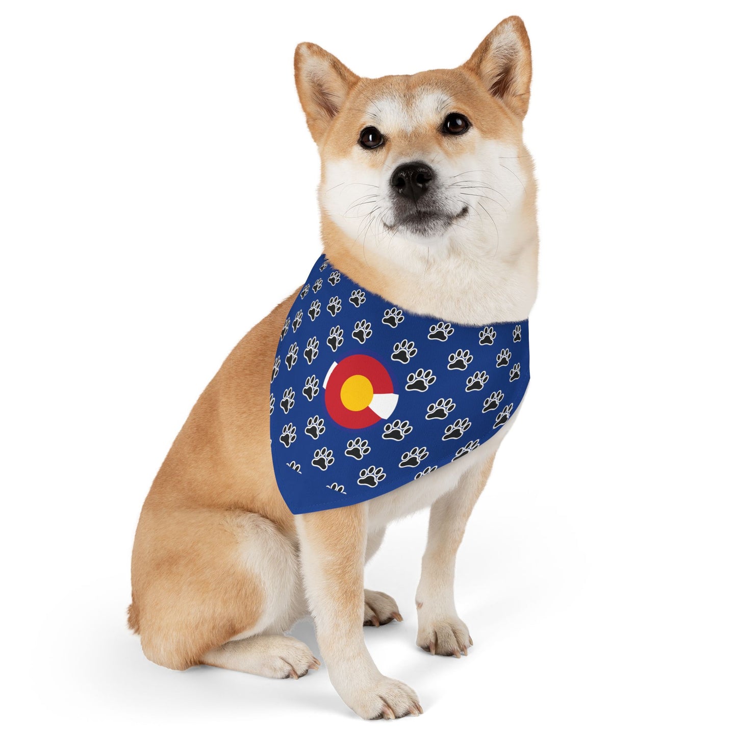 Colorado Flag Paw Print Pet Bandana Collar