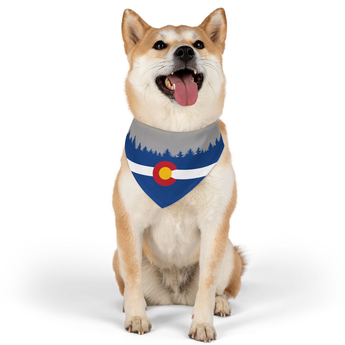 Colorado Flag W/Trees Pet Bandana Collar