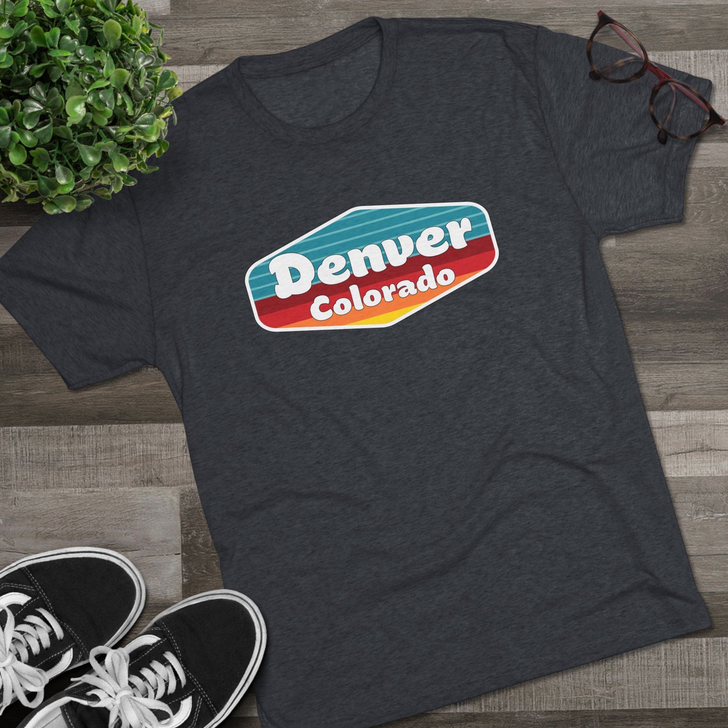 Denver Sunset Patch Unisex Tri-Blend Crew Tee