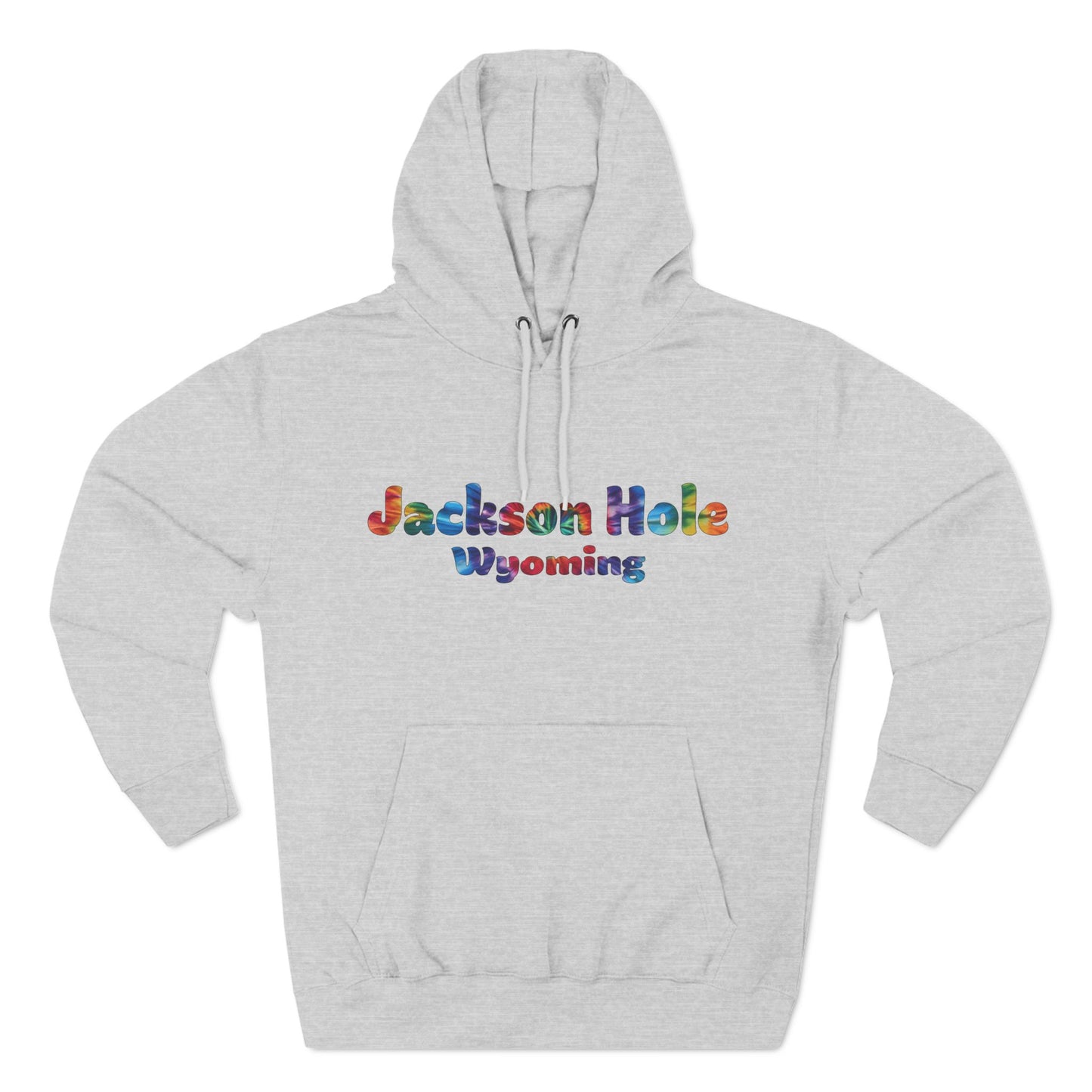 Jackson Hole Wyoming Tye Dye Font Fleece Hoodie