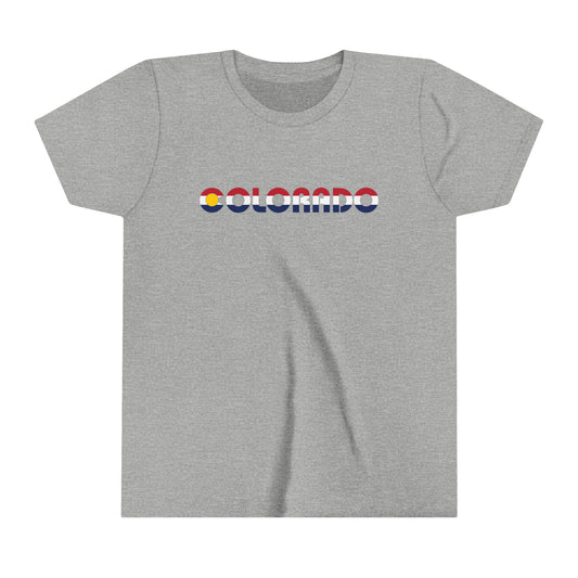 Youth Colorado Ombre Red White and Blue Short Sleeve Tee