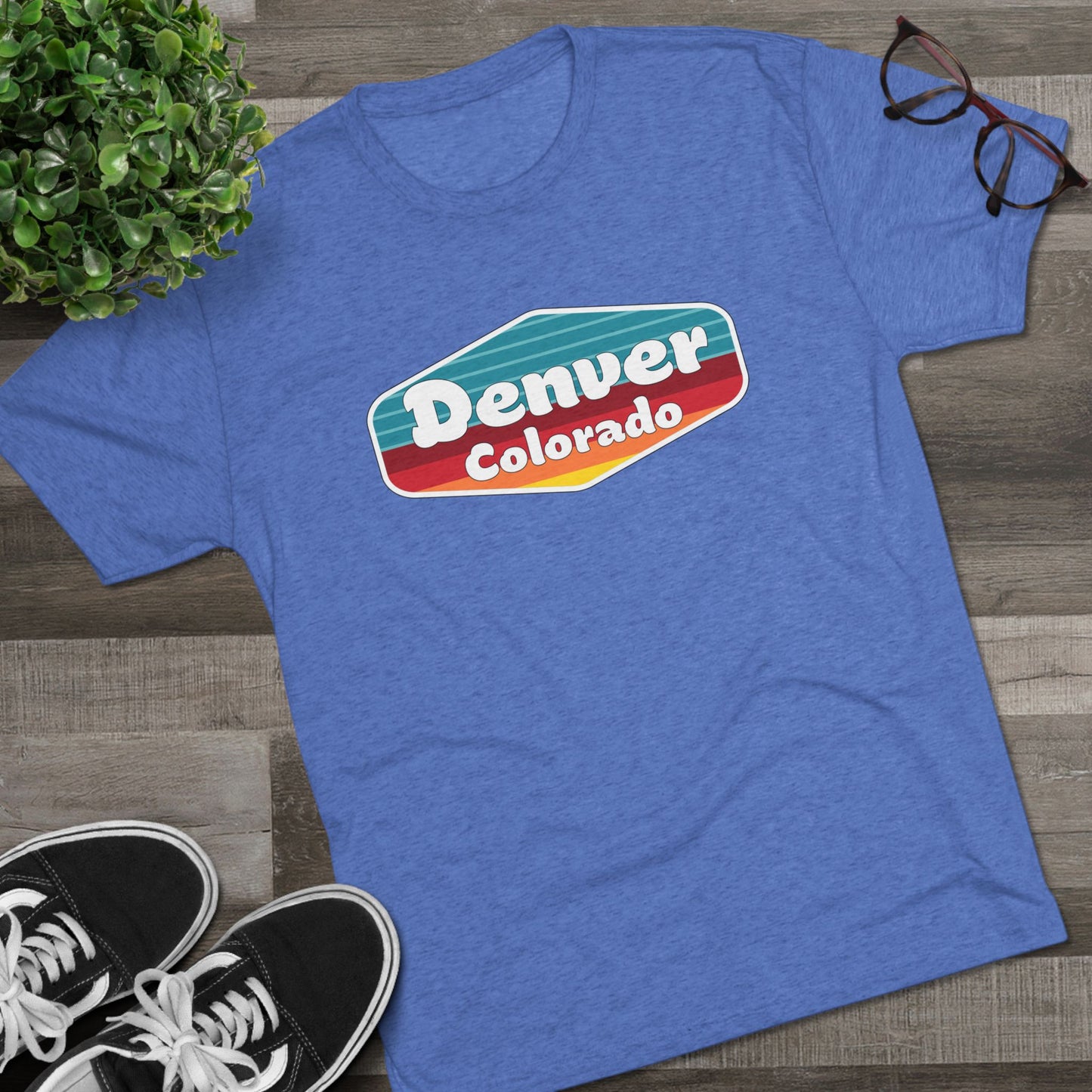 Denver Sunset Patch Unisex Tri-Blend Crew Tee