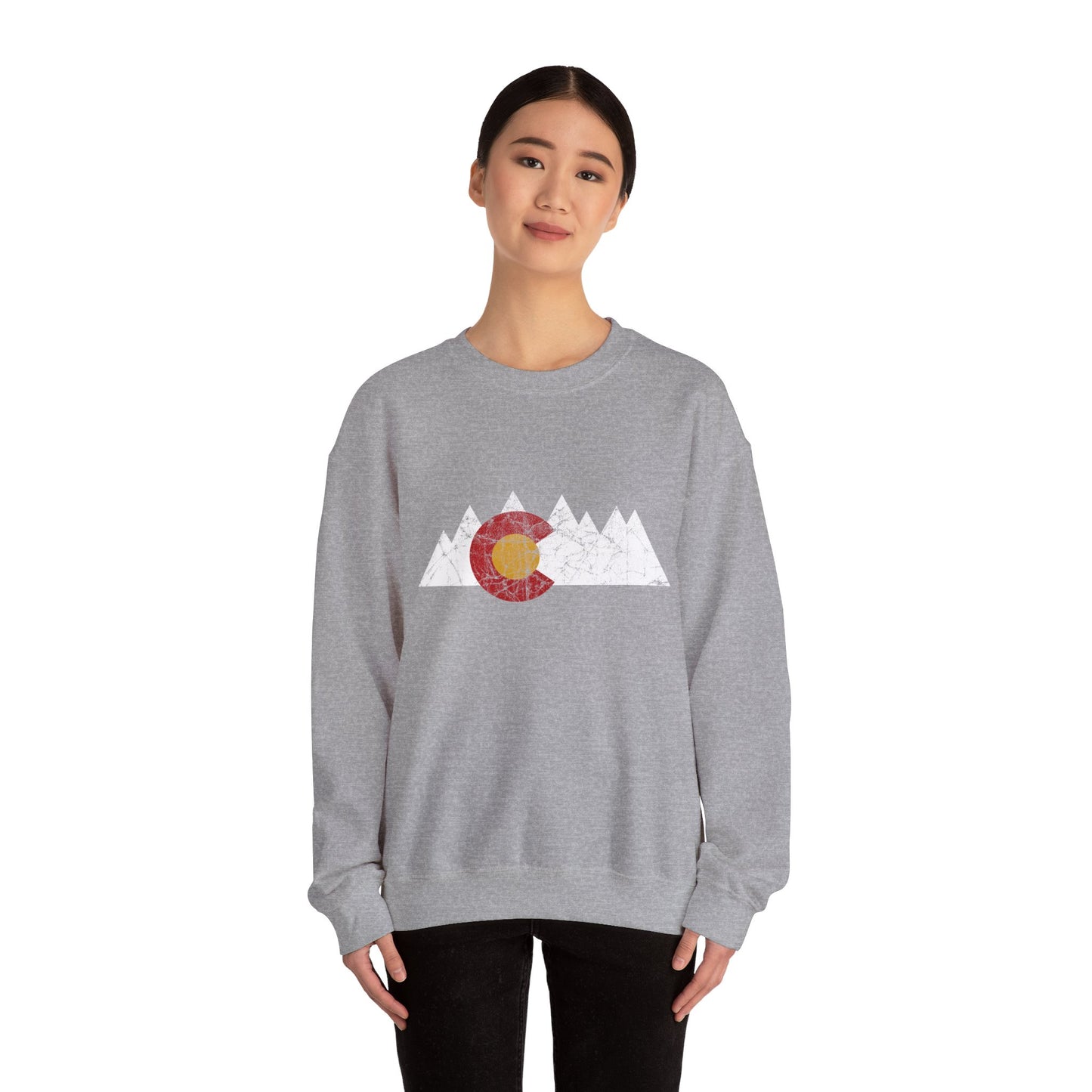 Colorado Flag Peaks Unisex Heavy Blend™ Crewneck Sweatshirt