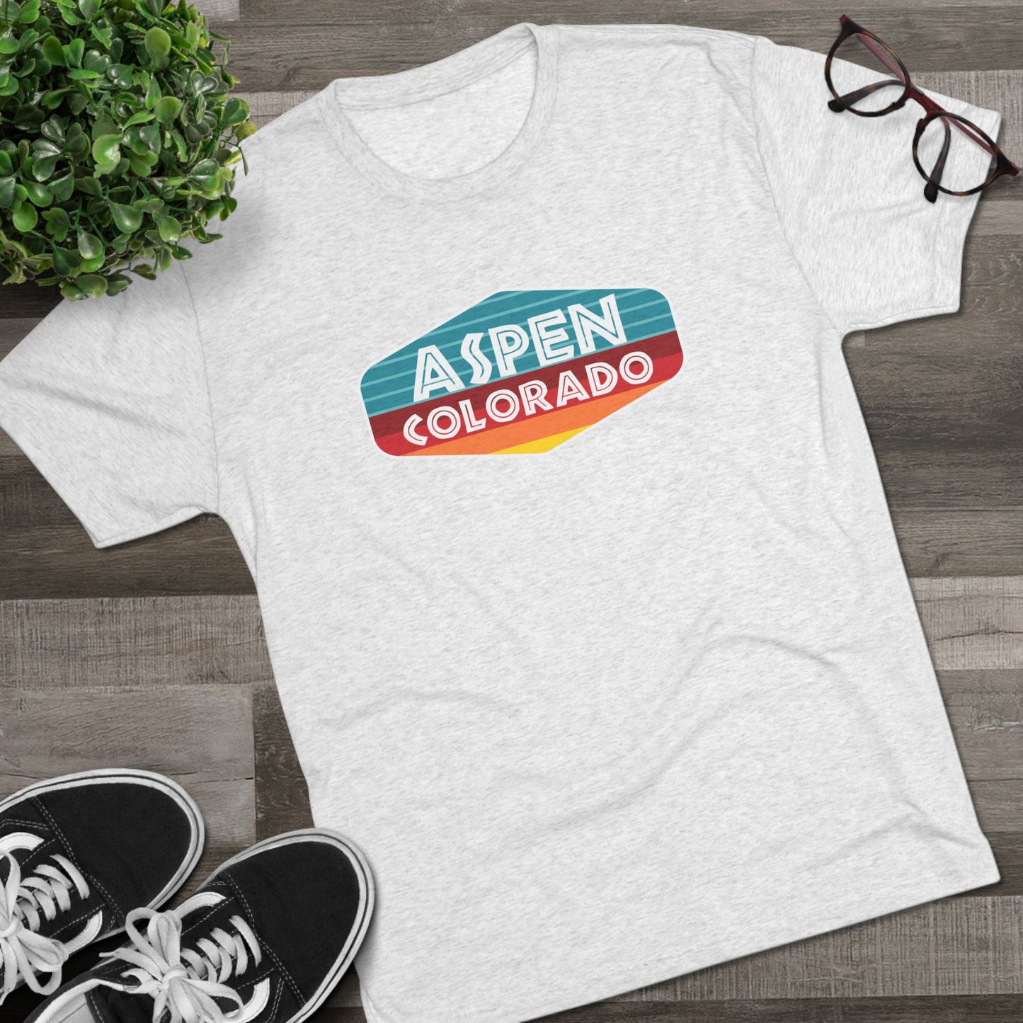 Aspen Sunset Patch Unisex Tri-Blend Crew Tee