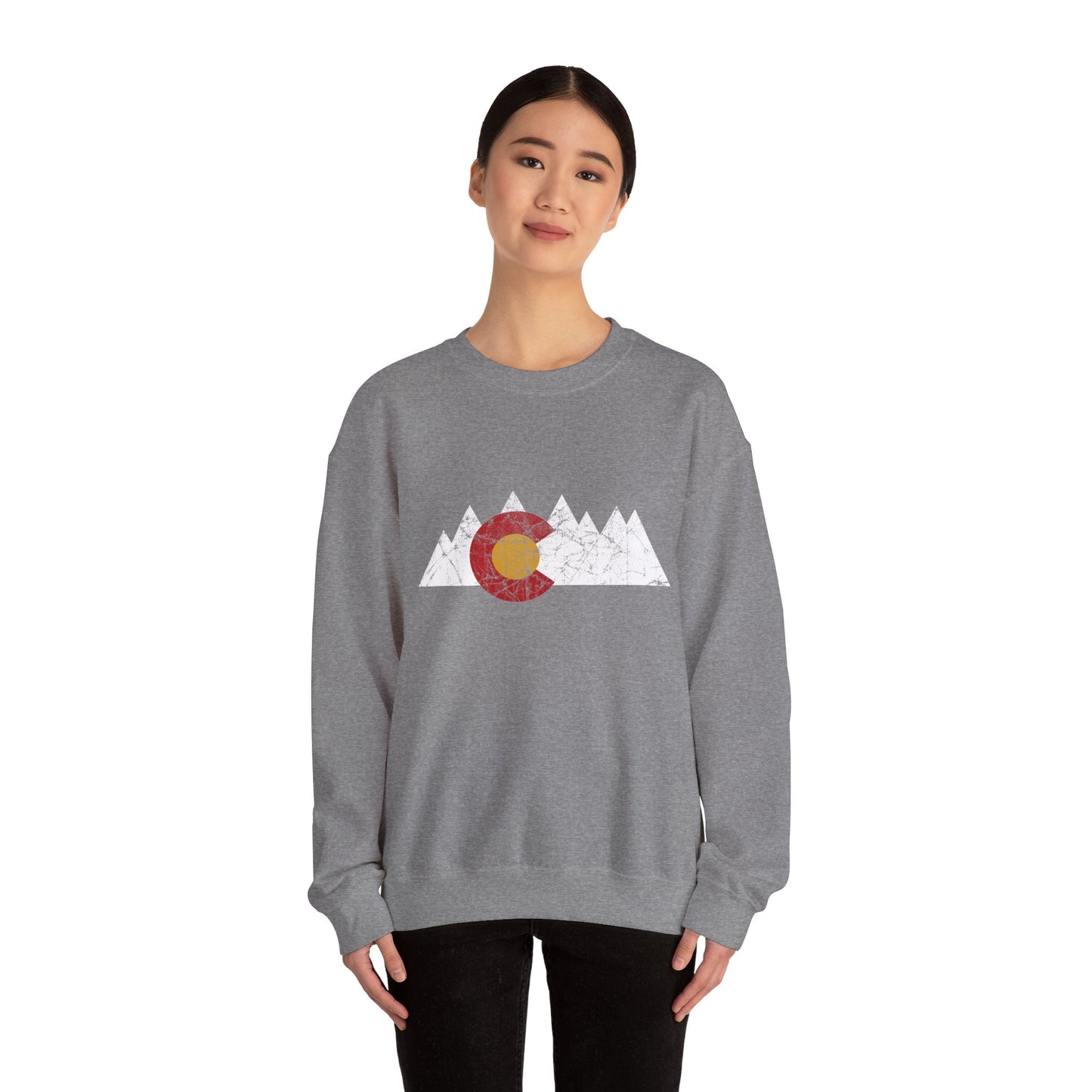 Colorado Flag Peaks Unisex Heavy Blend™ Crewneck Sweatshirt