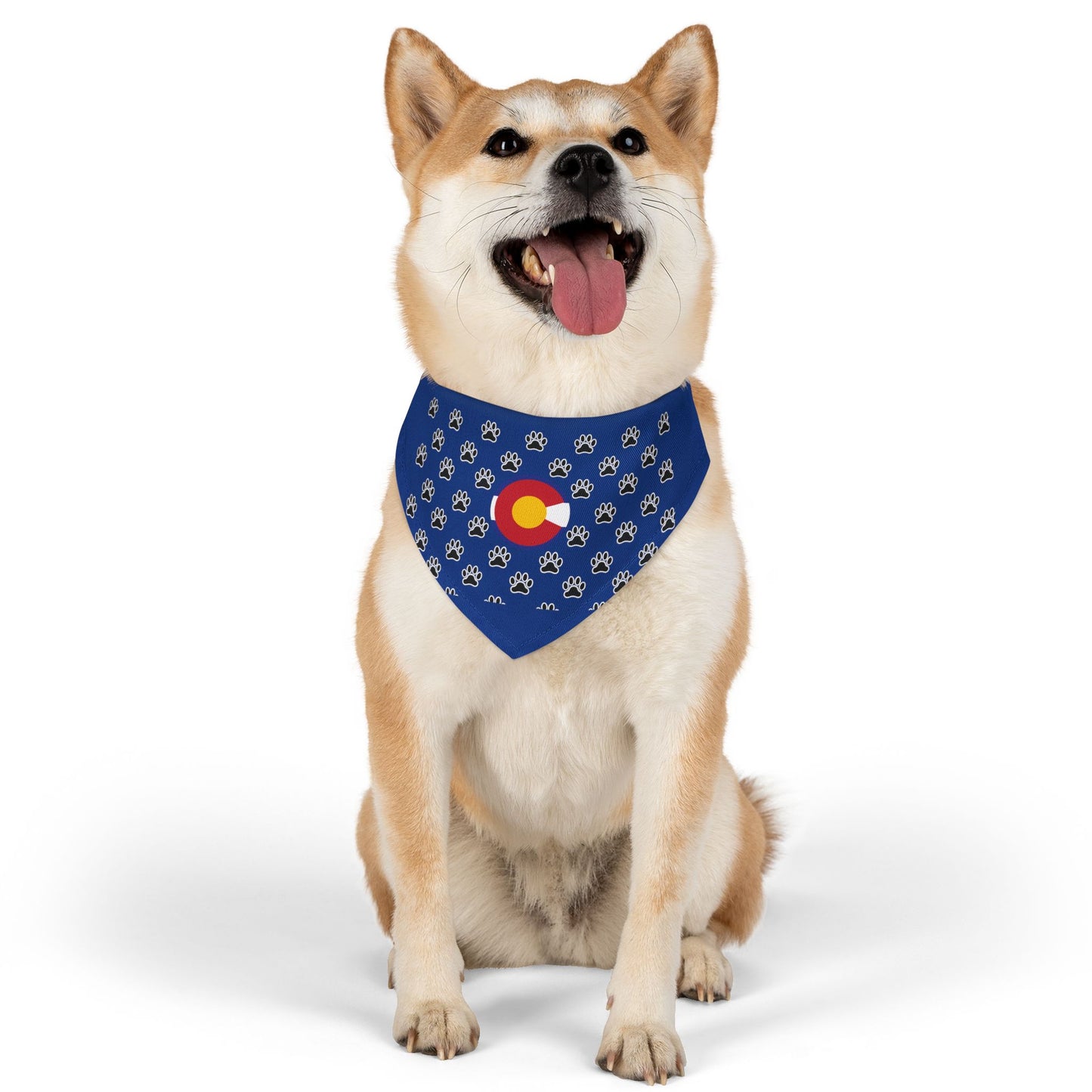 Colorado Flag Paw Print Pet Bandana Collar