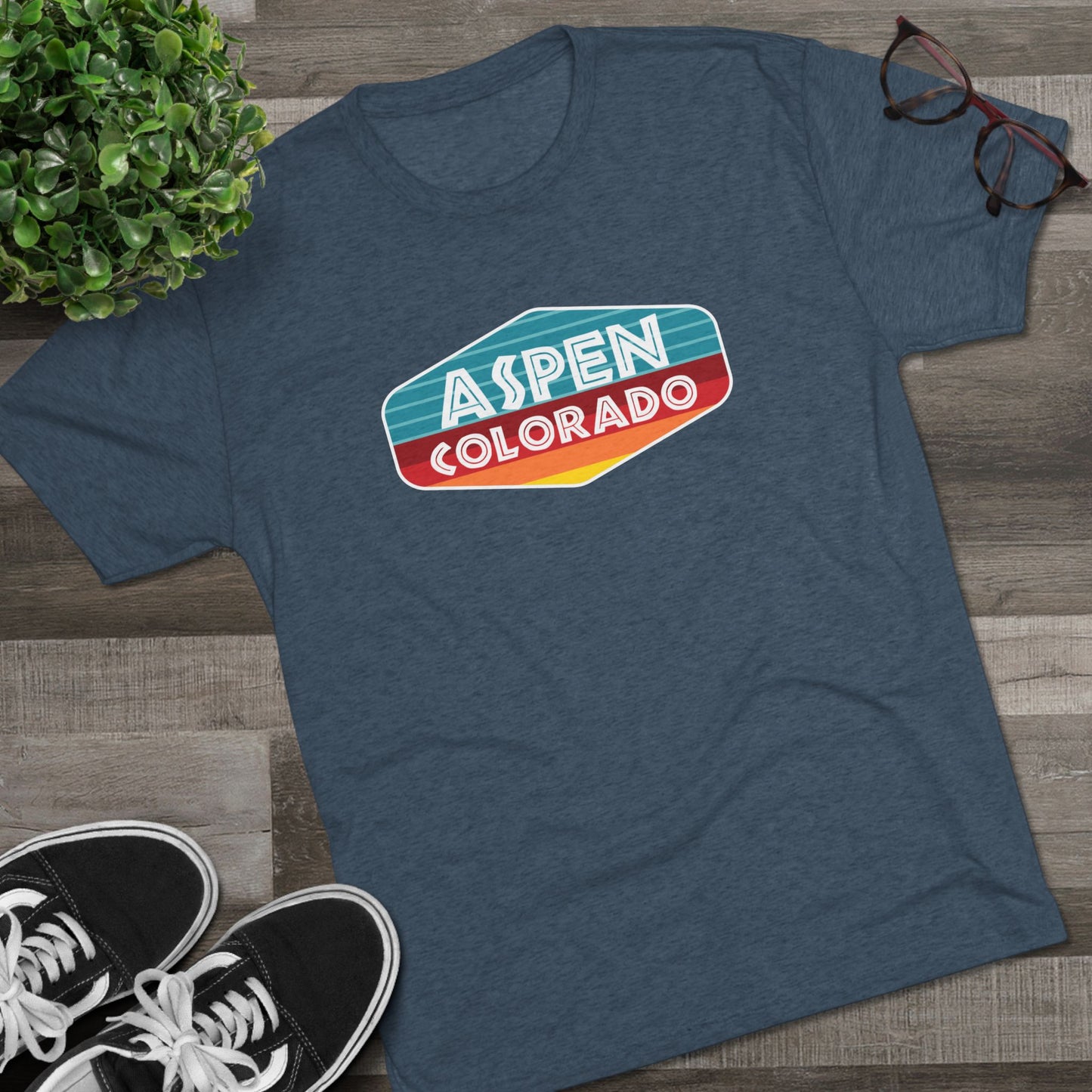 Aspen Sunset Patch Unisex Tri-Blend Crew Tee