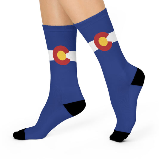 Colorado Flag Cushioned Crew Socks