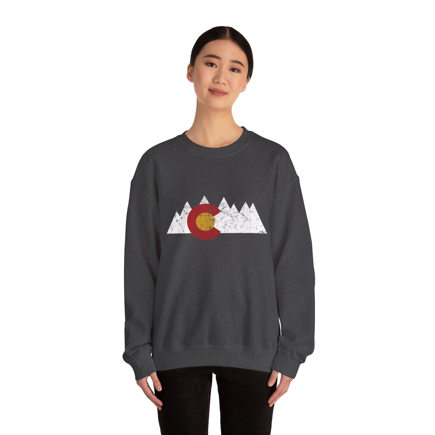 Colorado Flag Peaks Unisex Heavy Blend™ Crewneck Sweatshirt