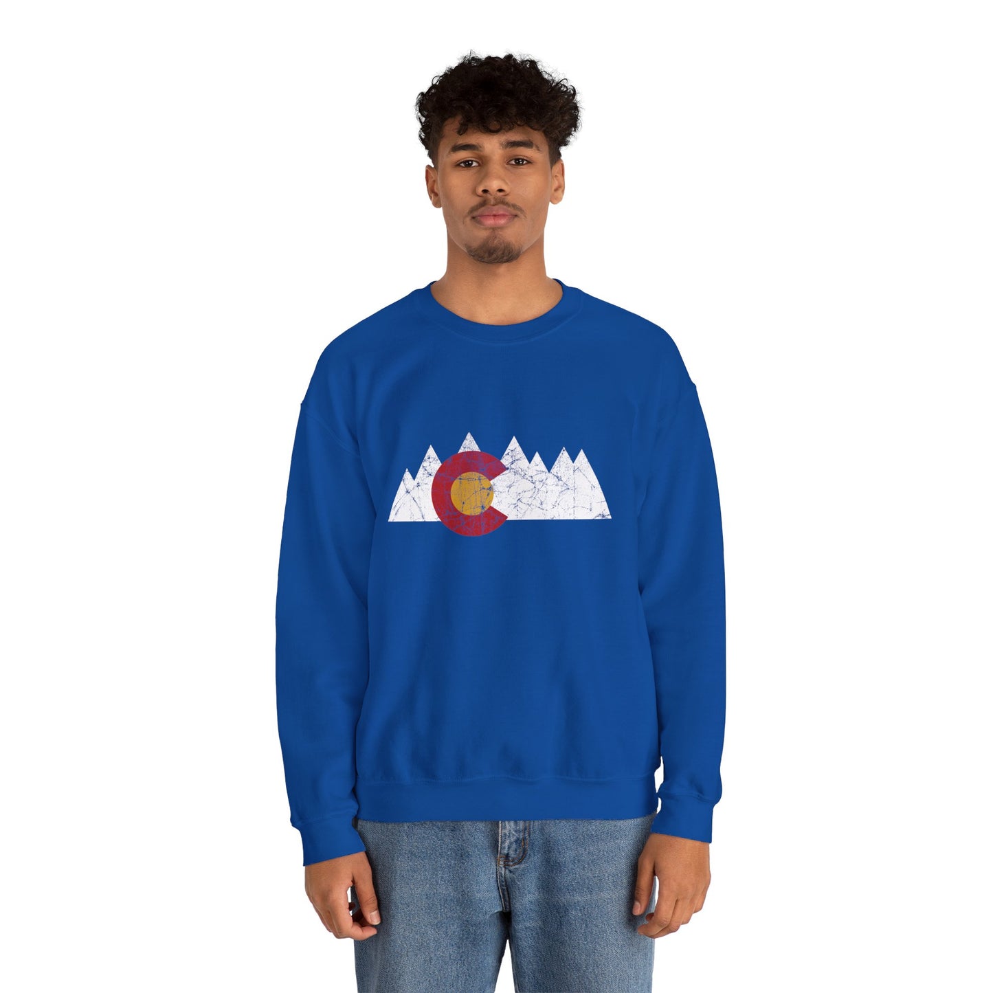 Colorado Flag Peaks Unisex Heavy Blend™ Crewneck Sweatshirt