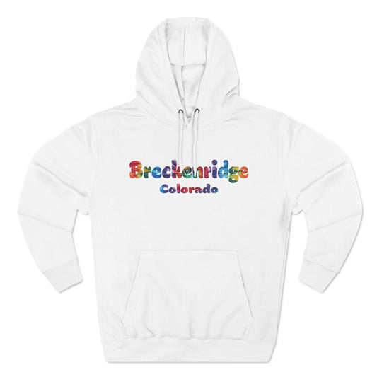 Breckenridge Colorado Tie Dye Font Fleece Hoodie