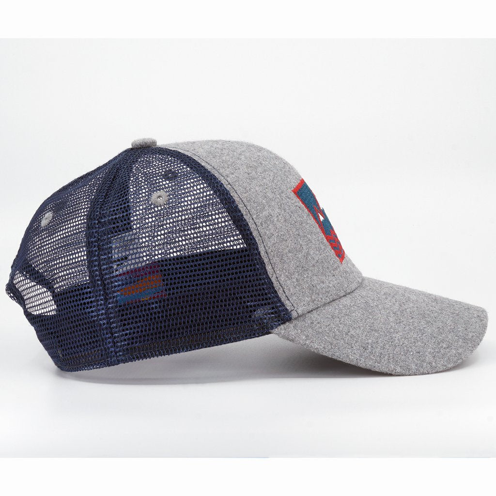 Square Vibes Trucker Hat (Wool and Navy)