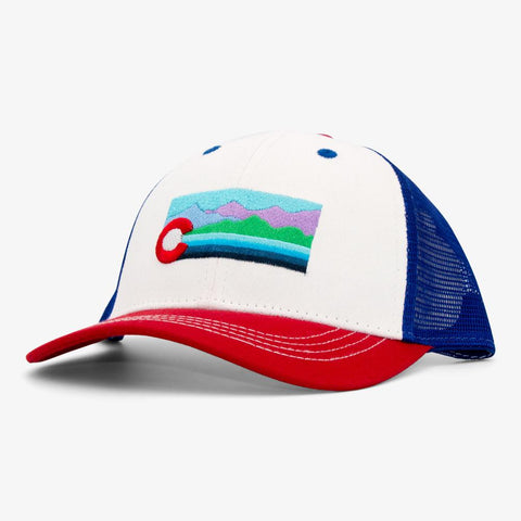 Colorado Hat with colorado flag c in landscape image red white and blue