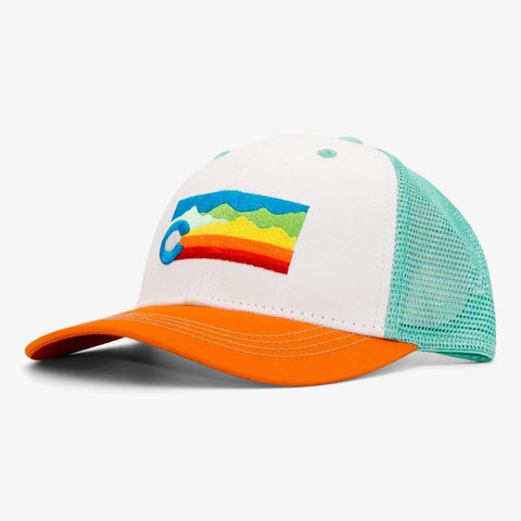 Colorado Hat with Colorado Flag C in embroidered landscape Orange and white