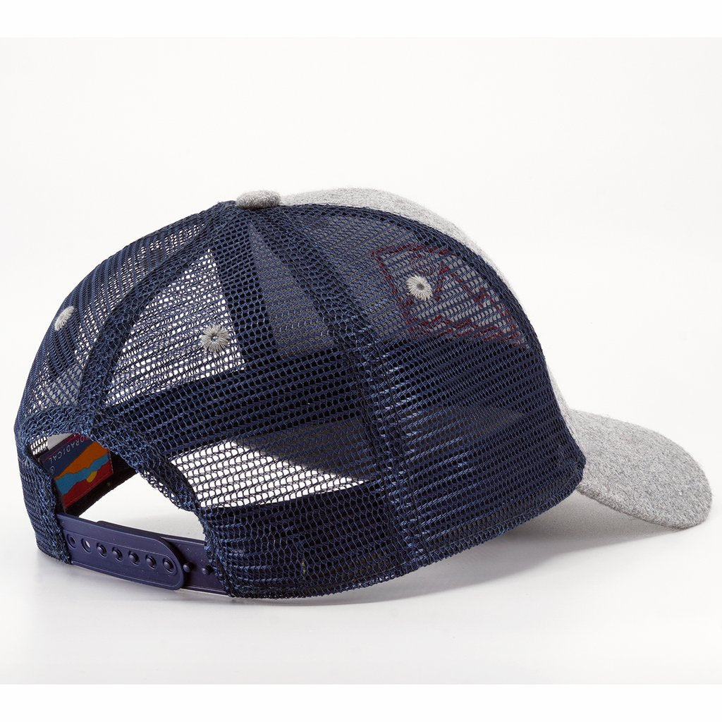 Square Vibes Trucker Hat (Wool and Navy)